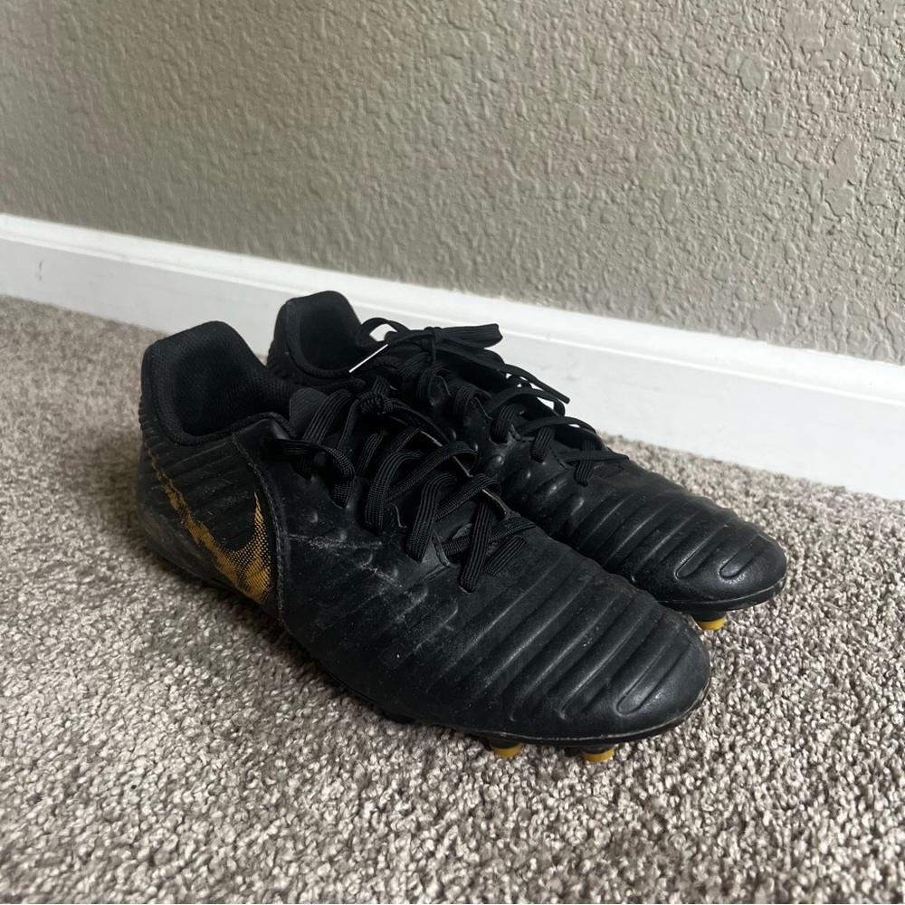 Nike Black and Gold Athletic Soccer Cleats